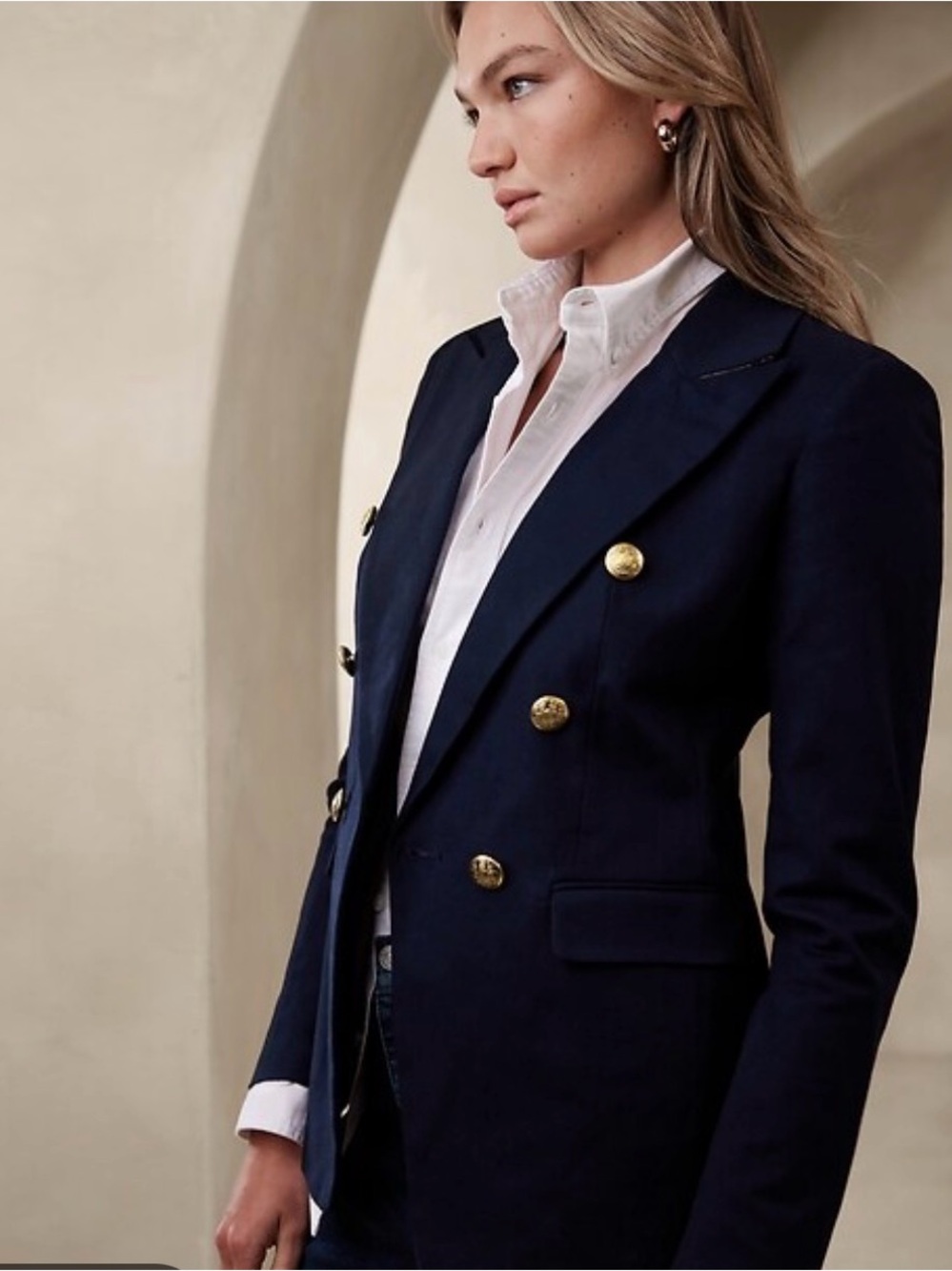 Banana Republic Factory Preppy Navy Icon Blazer size 8